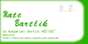 mate bartlik business card